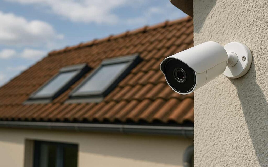 Caméra extérieure orientée vers le toit : la vidéosurveillance en hauteur